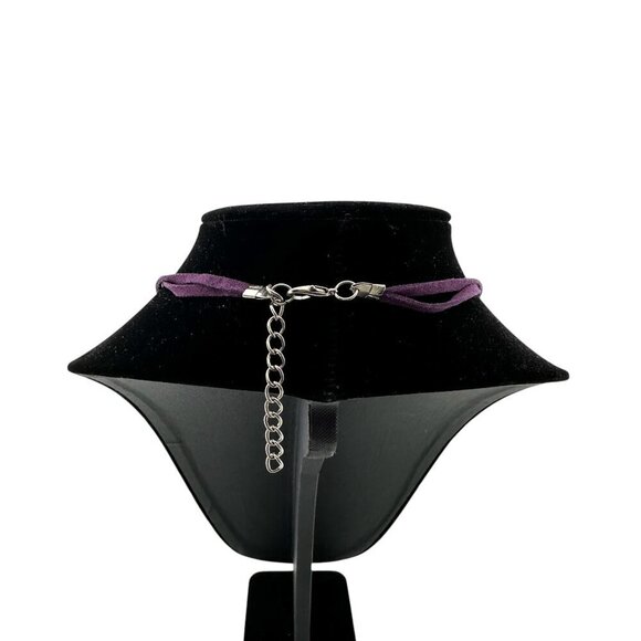 Chunky Bubble Necklace Purple and Silver Balls - Picture 5 of 11